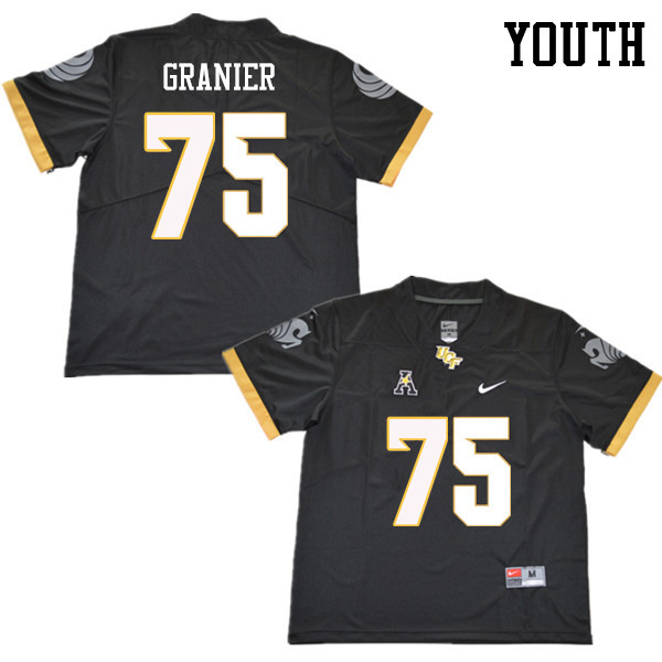 Youth #75 Bailey Granier UCF Knights College Football Jerseys Sale-Black